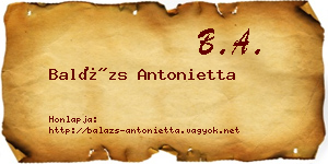 Balázs Antonietta névjegykártya